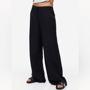 NWOT Black Wide-leg Linen Trouser - Size 10